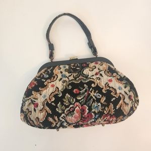 VINTAGE Tapestry Needlework Handbag